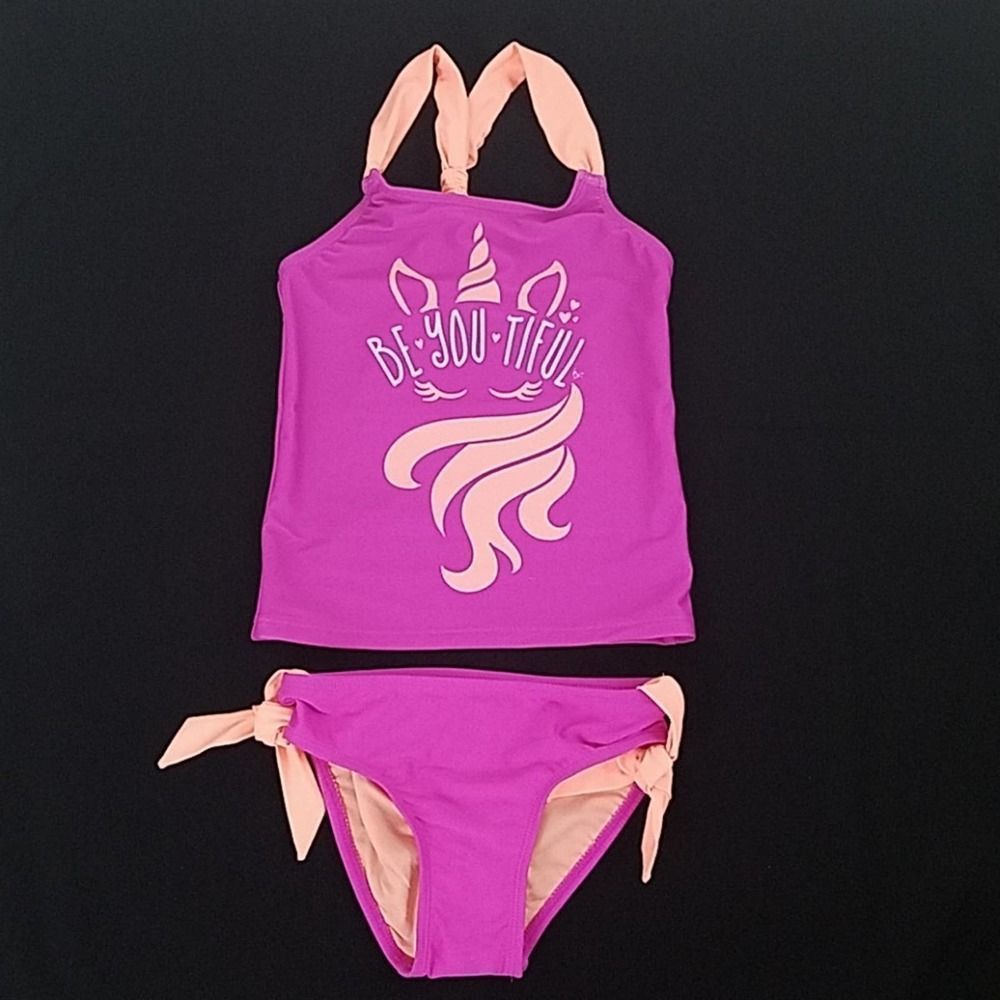 Justice Girl's Two Piece Unicorn Swimsuit